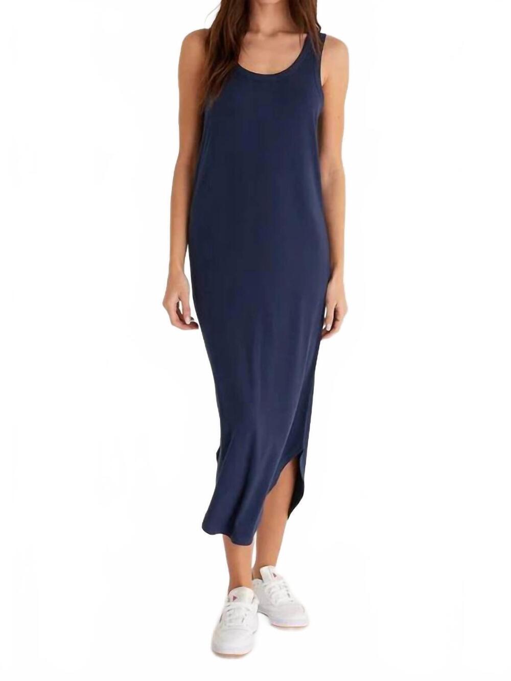 NEW Z SUPPLY jaslyn verigated rib midi dress in midnight blue